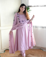 Embroidered Anarkali Kurta Set with Dupatta