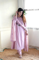 Embroidered Anarkali Kurta Set with Dupatta