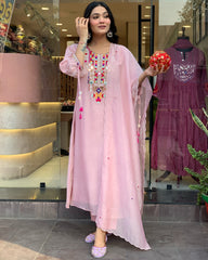 Festive Straight Kurta Ensemble with Dupatta