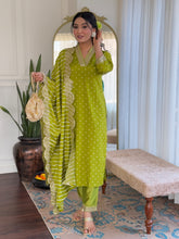 Elegant Polka Dot Kurti Set with Striped Dupatta