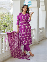 Floral Print Kurta Set with Dupatta