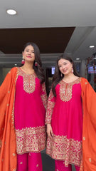 Stylish Suit Set with Rich Embroidery