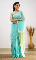 Elegant Soft Lilan Slab Saree with Minimal Weave Detailing