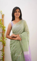 Elegant Soft Lilan Slab Saree with Minimal Weave Detailing