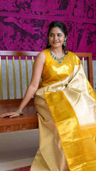 Golden Silk Saree with Rich Zari Border