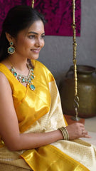 Golden Silk Saree with Rich Zari Border