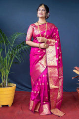 Luxury Black Banarasi Saree with Intricate Golden Motifs