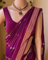 Regal Purple Silk Saree – Perfect for Wedding and Traditional Occasions