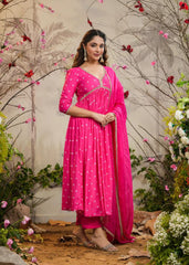 Georgette Anarkali Kurta Set with Dupatta