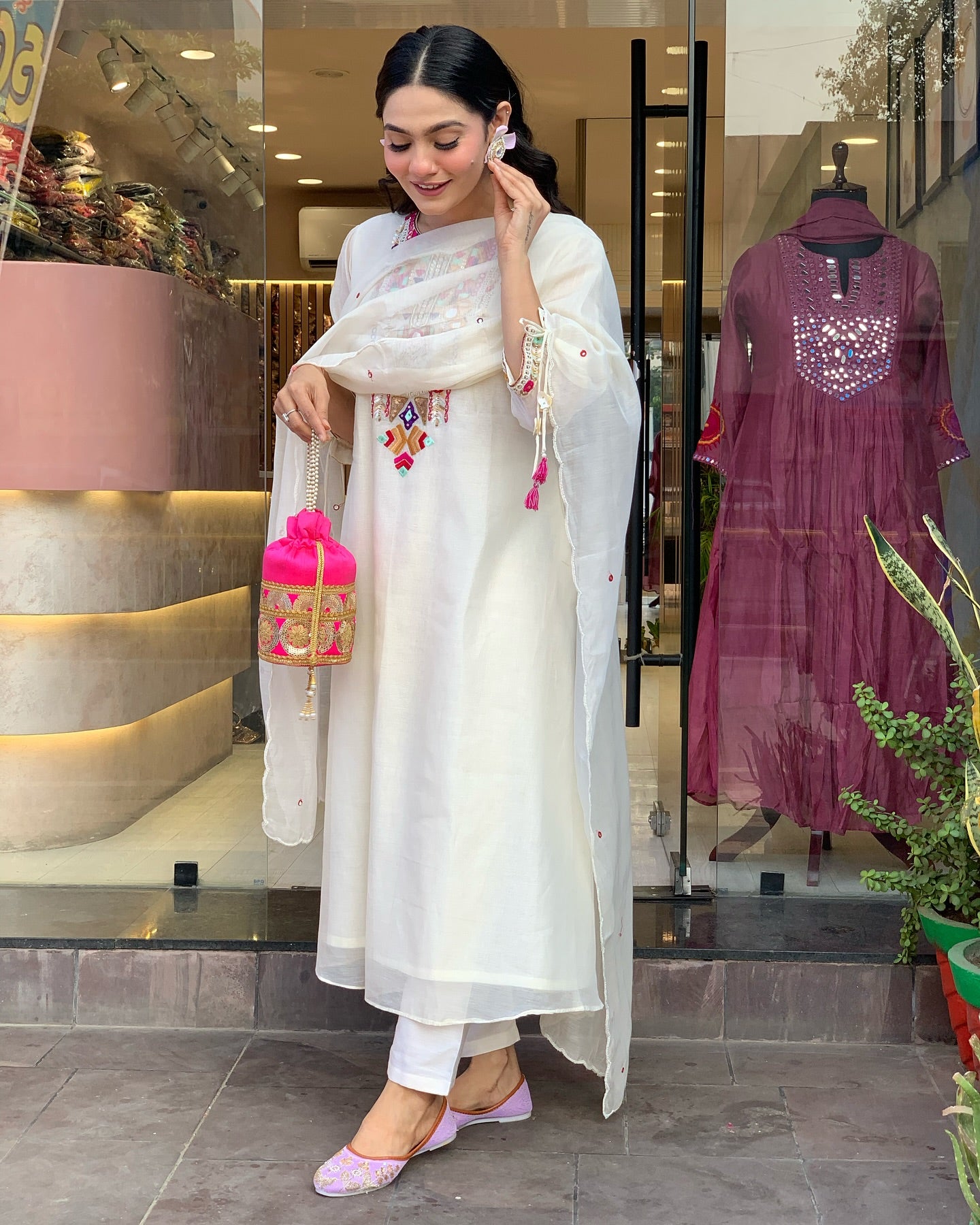 Festive Straight Kurta Ensemble with Dupatta