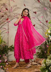 Georgette Anarkali Kurta Set with Dupatta