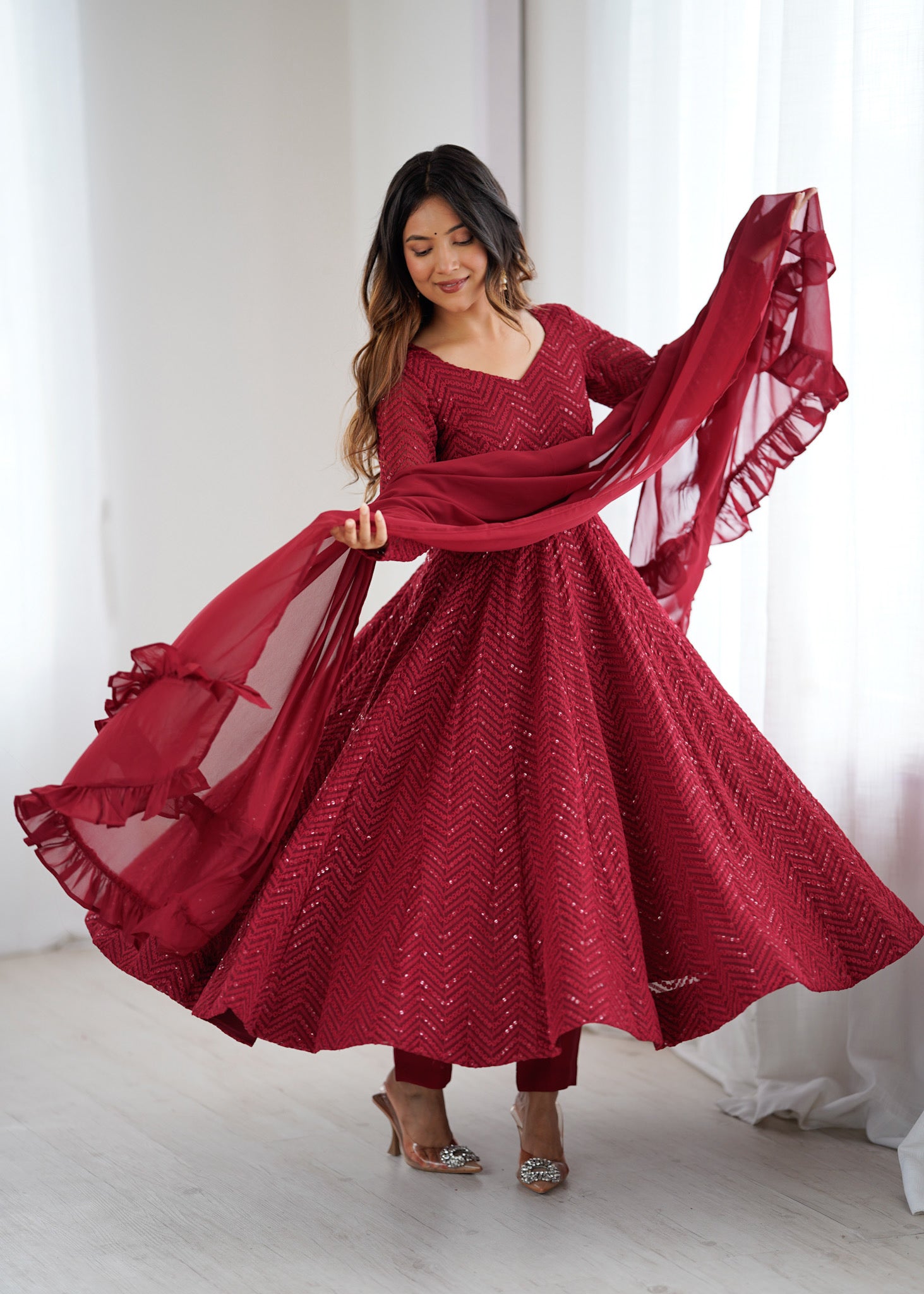 Pure soft Georgette Designer Anarkali Suit for Special Occasions