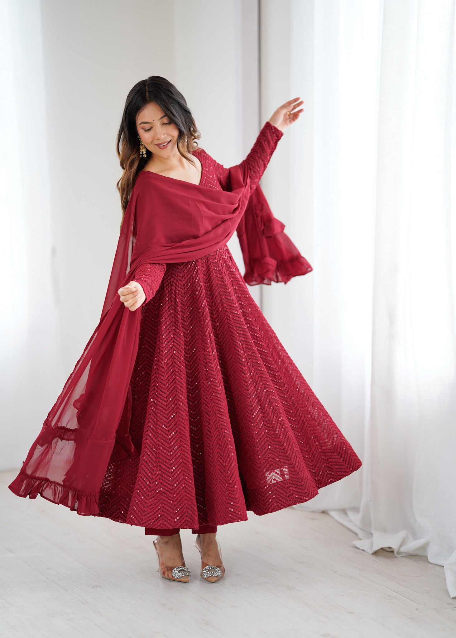 Pure soft Georgette Designer Anarkali Suit for Special Occasions