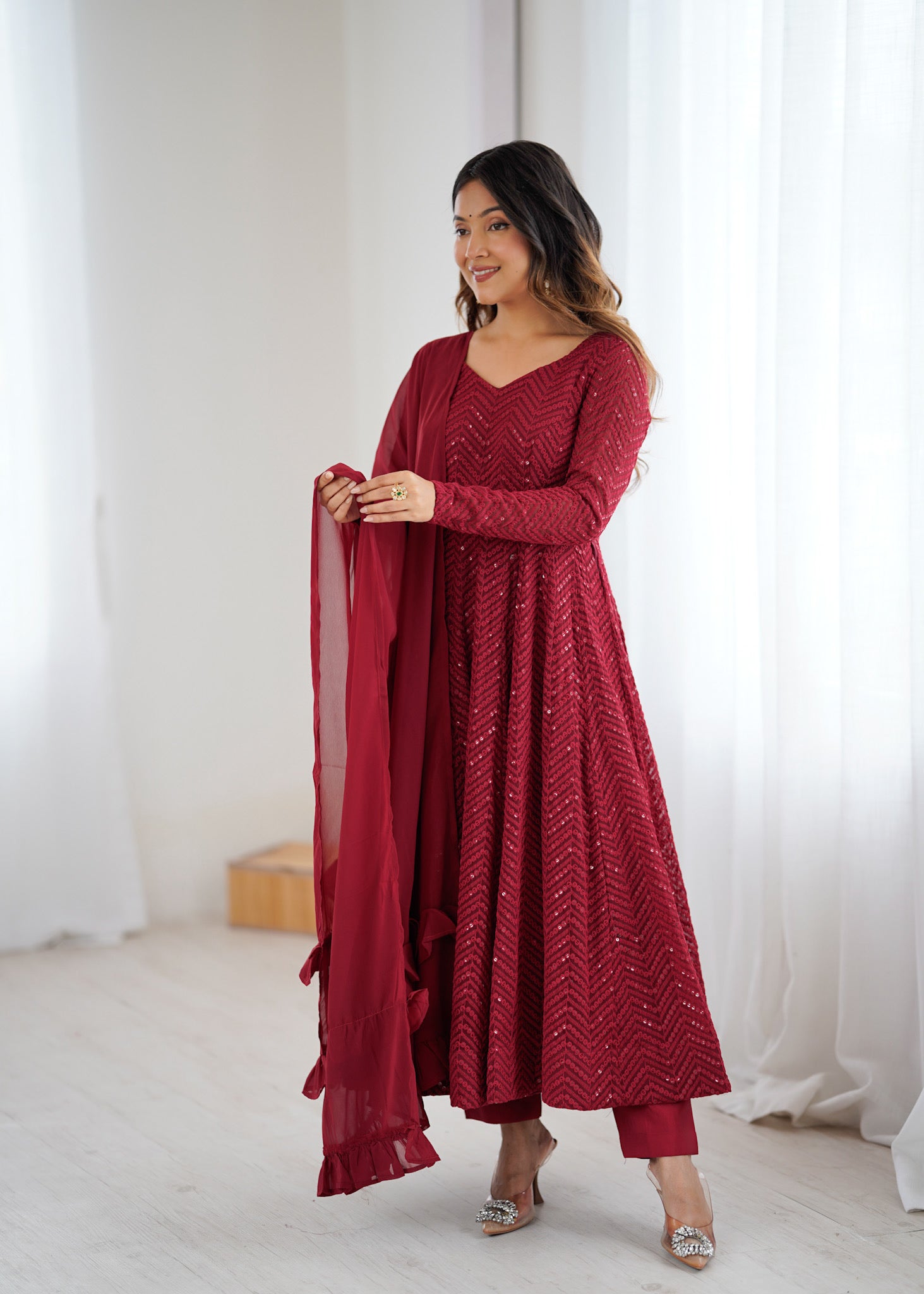 Pure soft Georgette Designer Anarkali Suit for Special Occasions