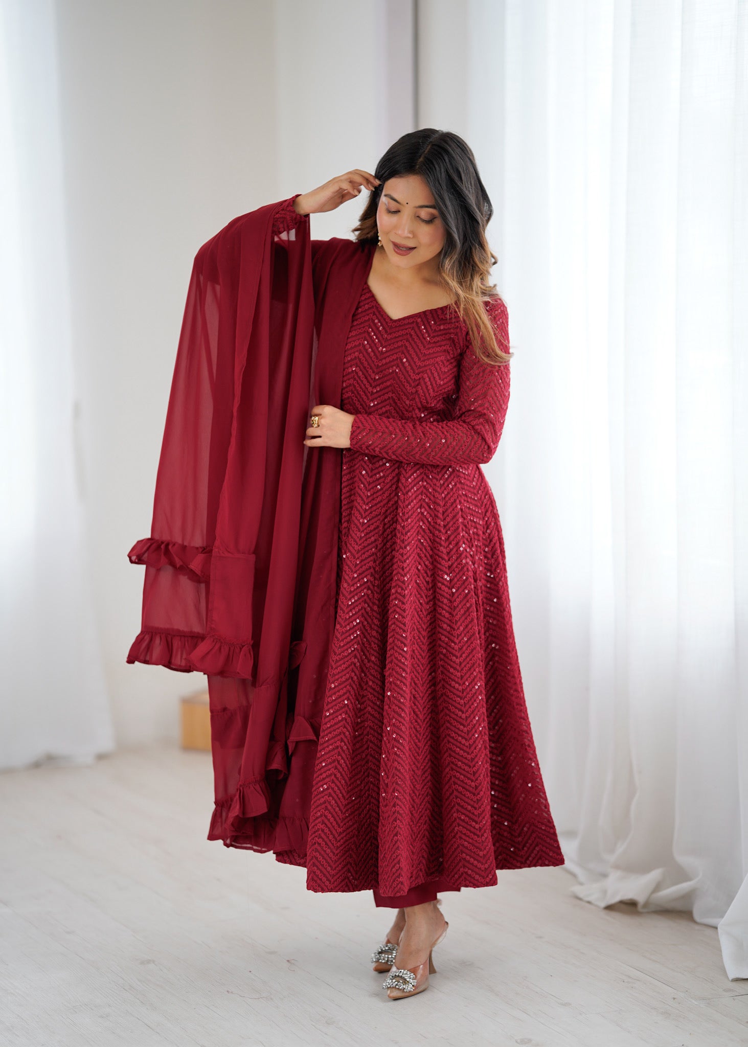 Pure soft Georgette Designer Anarkali Suit for Special Occasions