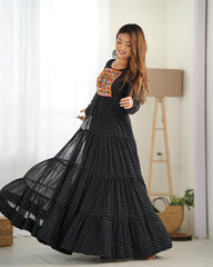 Heavy Pure Soft Fox Georgette Laheriya Print Gown