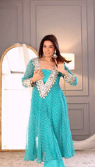 Elegant Mirror Work Anarkali Suit