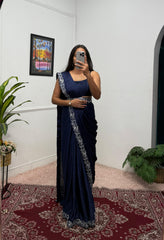 Elegant Saree with Embroidered Jacket