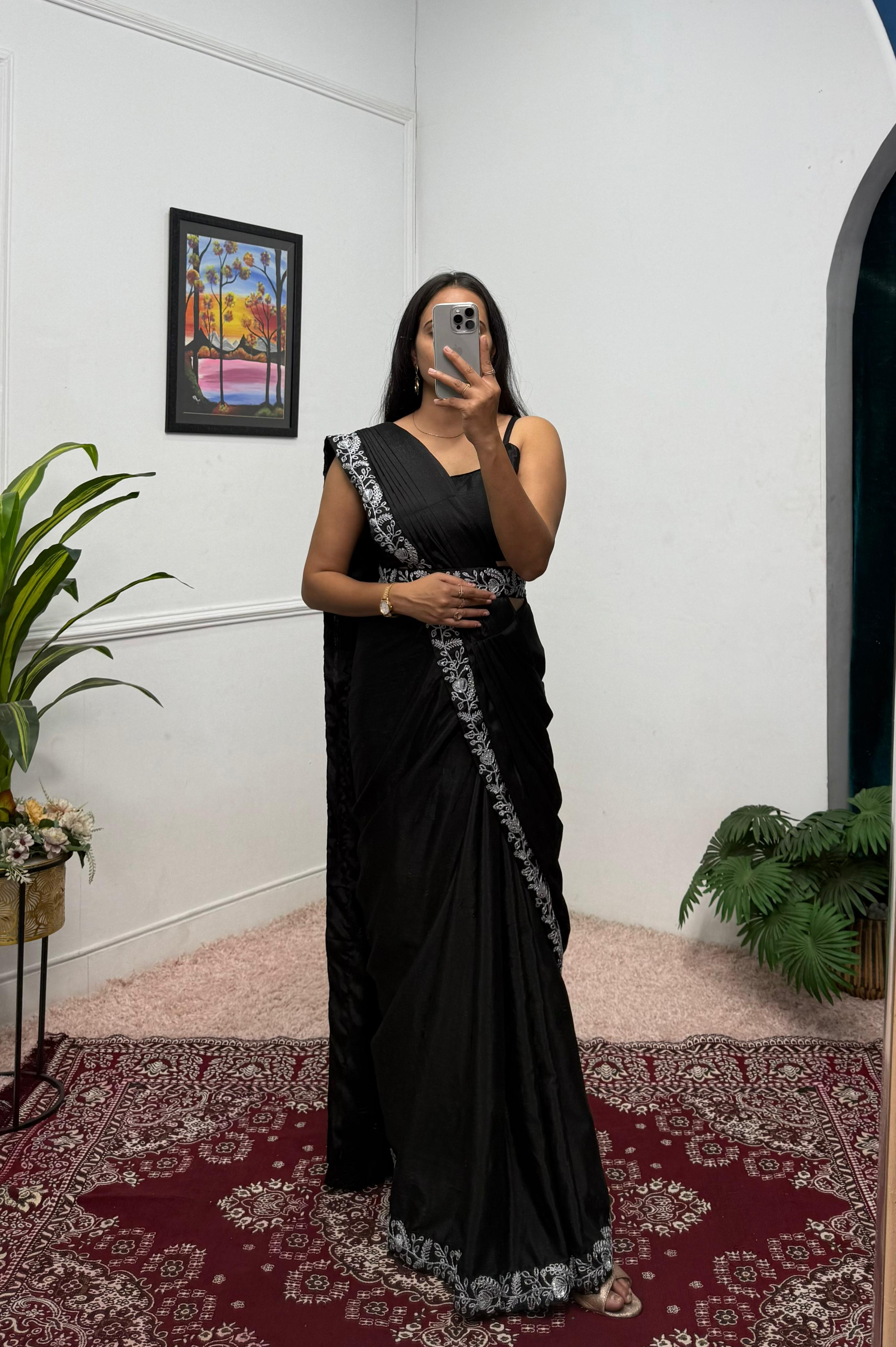 Elegant Saree with Embroidered Jacket