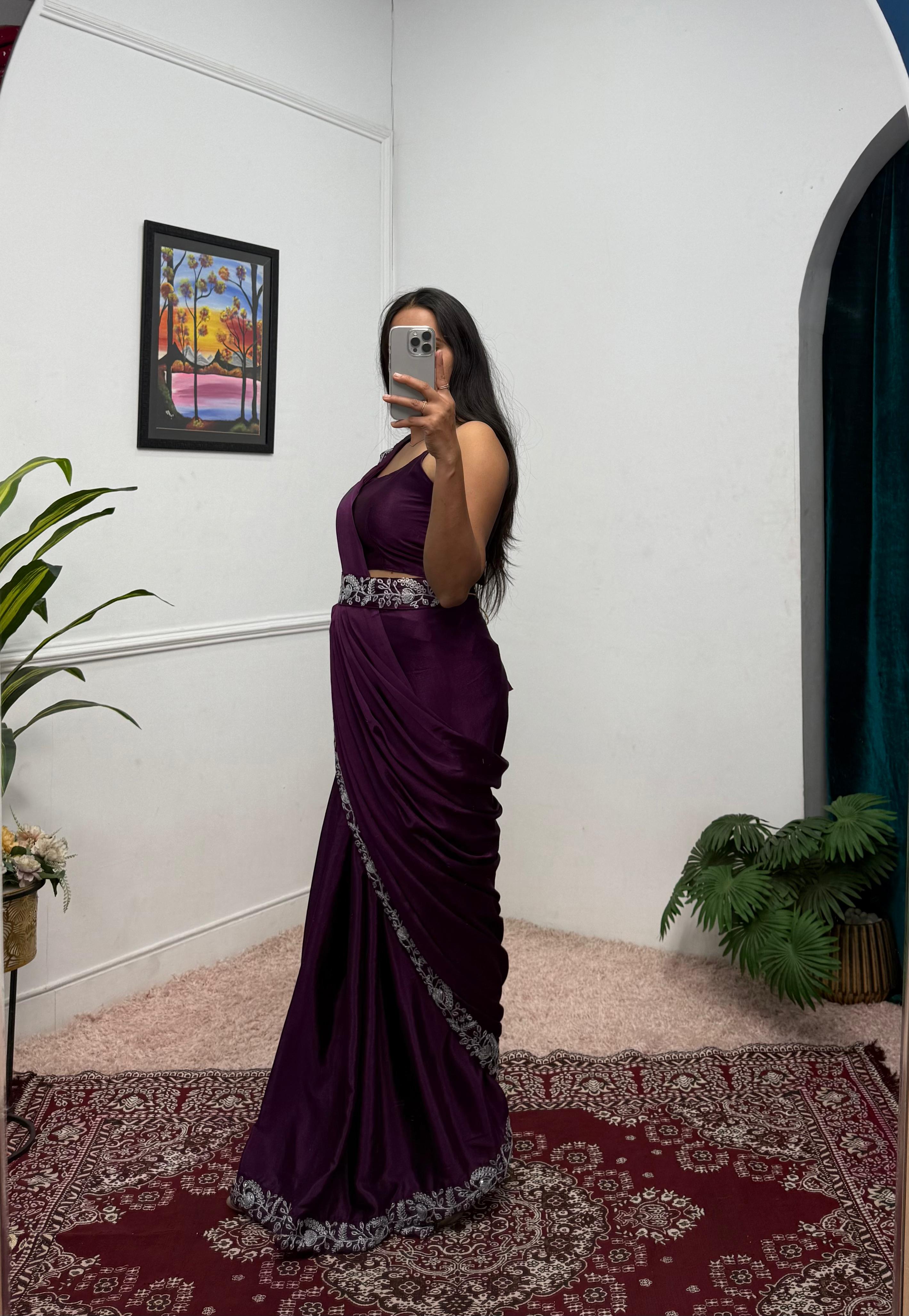 Elegant Saree with Embroidered Jacket