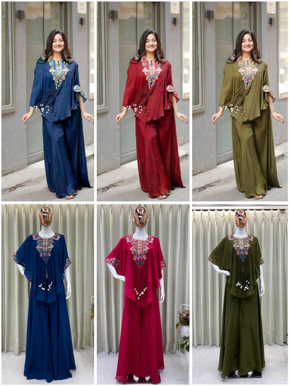 Azure Dream Embroidered Kaftan Set