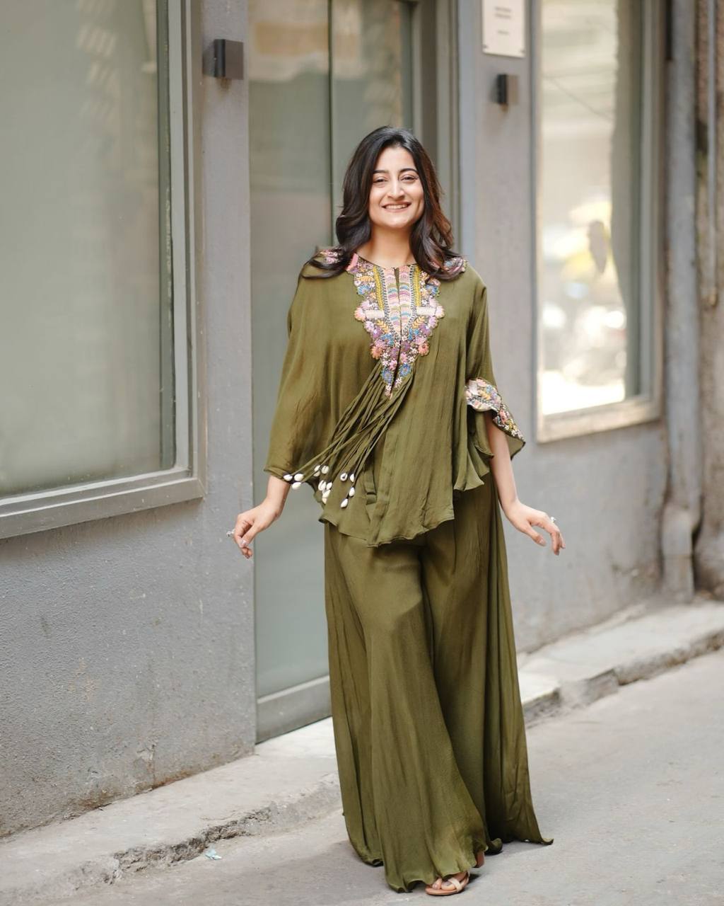 Azure Dream Embroidered Kaftan Set