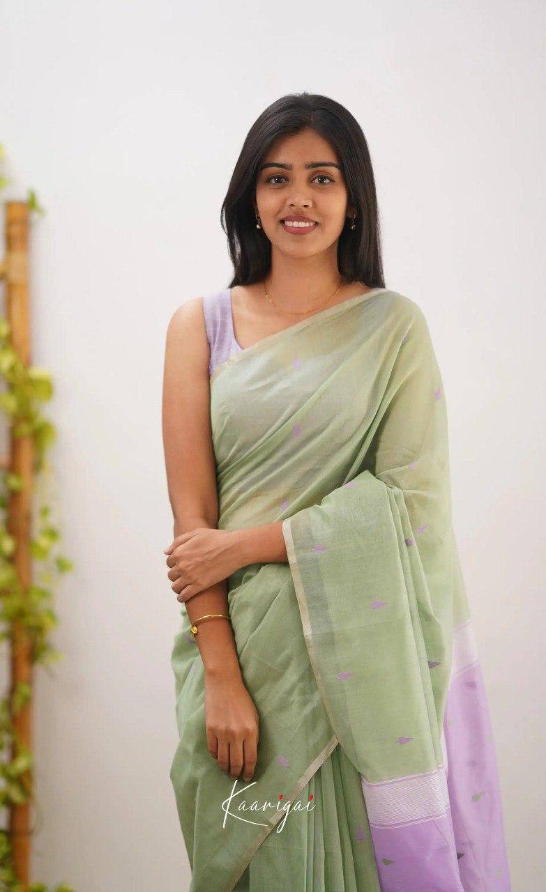 Elegant Soft Lilan Slab Saree with Minimal Weave Detailing