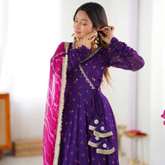 Elegant Anarkali Set with Dupatta and Tassel Detailing