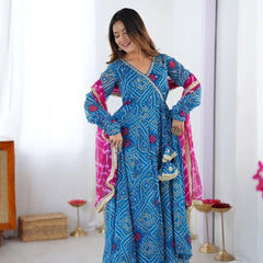 Elegant Anarkali Set with Dupatta and Tassel Detailing