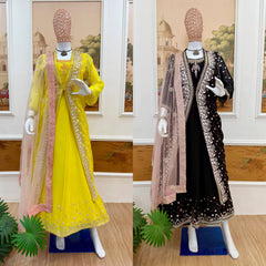 Royal Partywear Embroidered Anarkali Suit Set with Dupatta