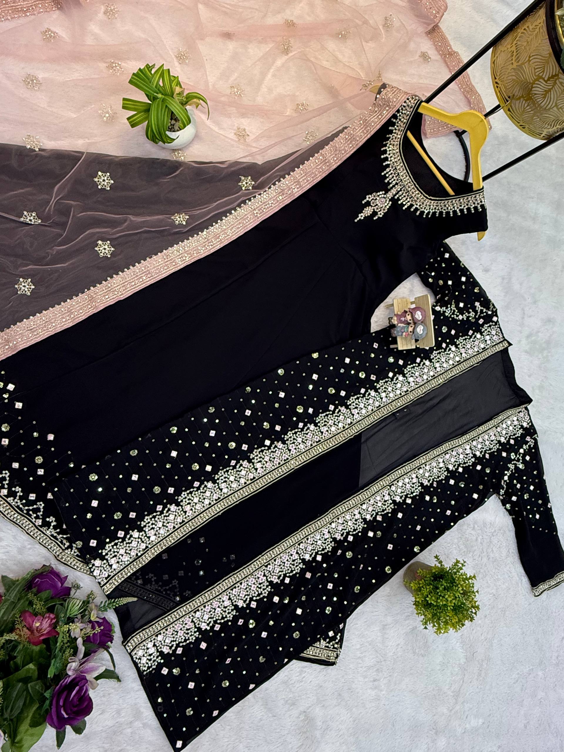 Royal Partywear Embroidered Anarkali Suit Set with Dupatta