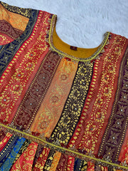 Radiant Multicolor Striped Anarkali Gown