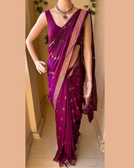 Regal Purple Silk Saree – Perfect for Wedding and Traditional Occasions